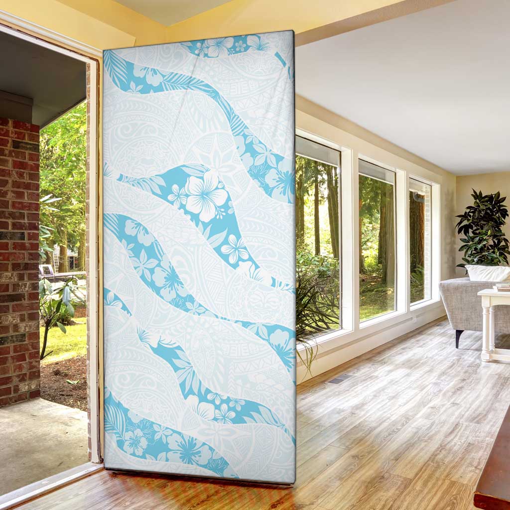 Aloha Hawaii Floral Tapa Door Cover Patchwork Turquoise LT7 - Polynesian Pride