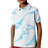 Aloha Hawaii Floral Tapa Kid Polo Shirt Patchwork Turquoise LT7 Kid Turquoise - Polynesian Pride