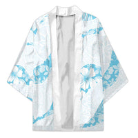 Aloha Hawaii Floral Tapa Kimono Patchwork Turquoise LT7 Unisex Turquoise - Polynesian Pride