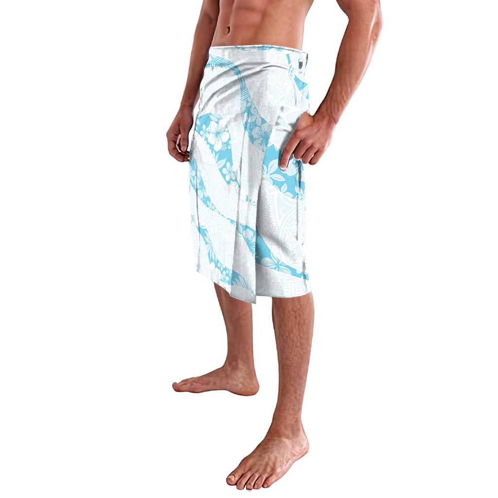 Aloha Hawaii Floral Tapa Lavalava Patchwork Turquoise LT7 - Polynesian Pride