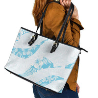 Aloha Hawaii Floral Tapa Leather Tote Bag Patchwork Turquoise LT7 - Polynesian Pride