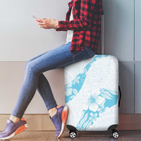 Aloha Hawaii Floral Tapa Luggage Cover Patchwork Turquoise LT7 - Polynesian Pride
