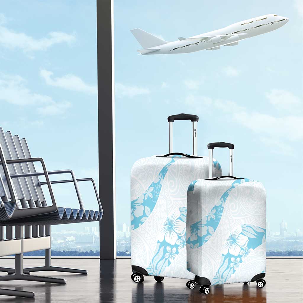 Aloha Hawaii Floral Tapa Luggage Cover Patchwork Turquoise LT7 - Polynesian Pride