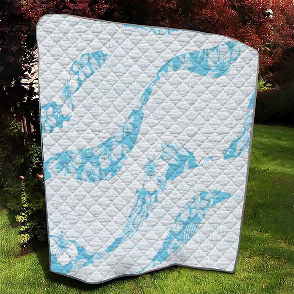 Aloha Hawaii Floral Tapa Quilt Patchwork Turquoise LT7 - Polynesian Pride