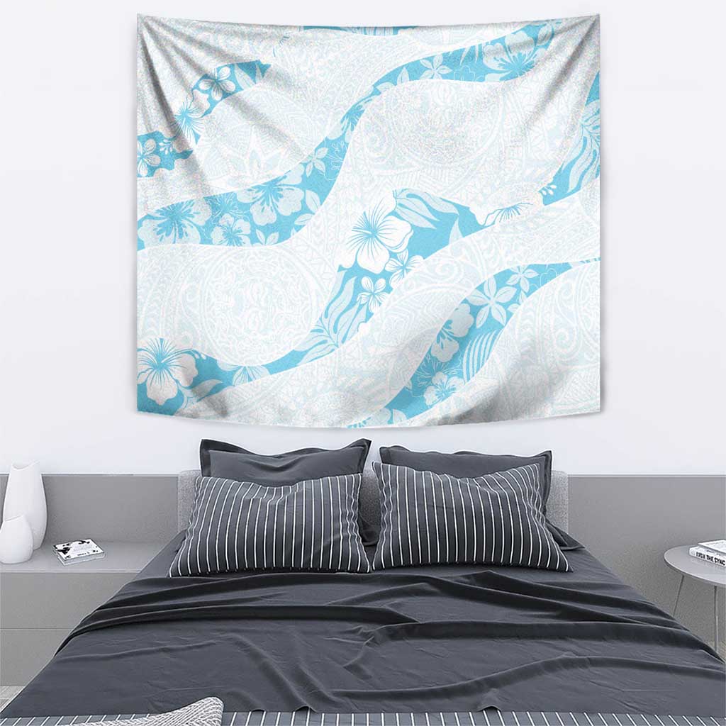 Aloha Hawaii Floral Tapa Tapestry Patchwork Turquoise LT7 - Polynesian Pride