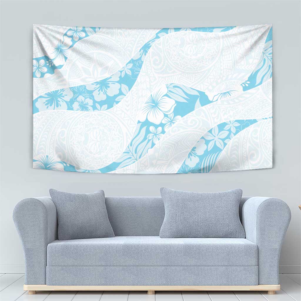 Aloha Hawaii Floral Tapa Tapestry Patchwork Turquoise LT7 - Polynesian Pride