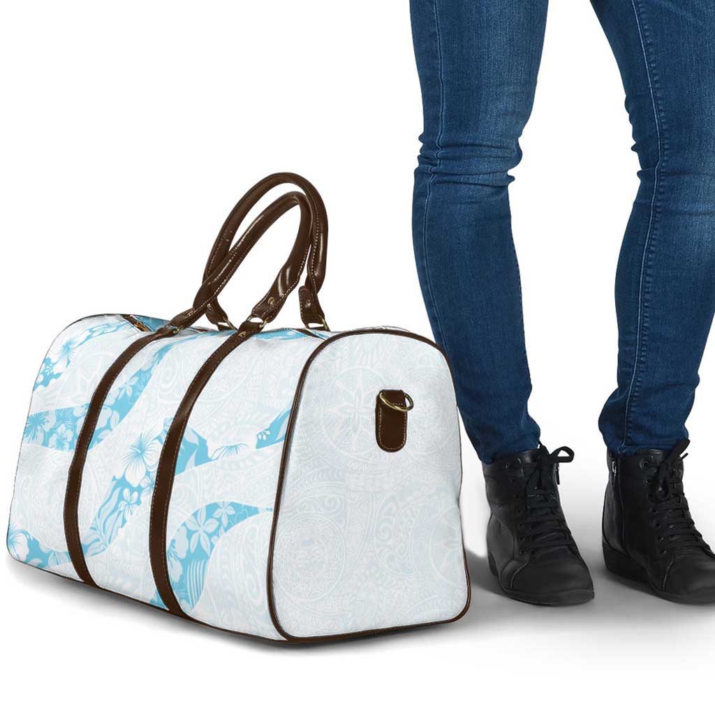 Aloha Hawaii Floral Tapa Travel Bag Patchwork Turquoise LT7 - Polynesian Pride