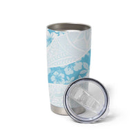 Aloha Hawaii Floral Tapa Tumbler Cup Patchwork Turquoise LT7 - Polynesian Pride
