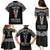 Personalised Kia Kaha Te Reo Maori Family Matching Puletasi Dress and Hawaiian Shirt Hei Tiki Mix Koru - Black LT7 - Polynesian Pride