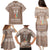 Personalised Kia Kaha Te Reo Maori Family Matching Puletasi Dress and Hawaiian Shirt Hei Tiki Mix Koru - Brown LT7 - Polynesian Pride