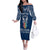 personalised-kia-kaha-te-reo-maori-family-matching-off-shoulder-long-sleeve-dress-and-hawaiian-shirt-hei-tiki-mix-koru-navy-blue