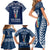 personalised-kia-kaha-te-reo-maori-family-matching-short-sleeve-bodycon-dress-and-hawaiian-shirt-hei-tiki-mix-koru-navy-blue