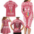 personalised-kia-kaha-te-reo-maori-family-matching-long-sleeve-bodycon-dress-and-hawaiian-shirt-hei-tiki-mix-koru-pink