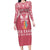 personalised-kia-kaha-te-reo-maori-family-matching-long-sleeve-bodycon-dress-and-hawaiian-shirt-hei-tiki-mix-koru-pink