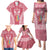 Personalised Kia Kaha Te Reo Maori Family Matching Puletasi Dress and Hawaiian Shirt Hei Tiki Mix Koru - Pink LT7 - Polynesian Pride