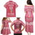 Personalised Kia Kaha Te Reo Maori Family Matching Puletasi Dress and Hawaiian Shirt Hei Tiki Mix Koru - Pink LT7 - Polynesian Pride