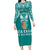 personalised-kia-kaha-te-reo-maori-family-matching-long-sleeve-bodycon-dress-and-hawaiian-shirt-hei-tiki-mix-koru-teal