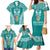 Personalised Kia Kaha Te Reo Maori Family Matching Mermaid Dress and Hawaiian Shirt Hei Tiki Mix Koru - Teal LT7