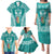 Personalised Kia Kaha Te Reo Maori Family Matching Puletasi Dress and Hawaiian Shirt Hei Tiki Mix Koru - Teal LT7 - Polynesian Pride