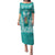 Personalised Kia Kaha Te Reo Maori Family Matching Puletasi Dress and Hawaiian Shirt Hei Tiki Mix Koru - Teal LT7 Mom's Dress Teal - Polynesian Pride