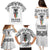 Personalised Kia Kaha Te Reo Maori Family Matching Puletasi Dress and Hawaiian Shirt Hei Tiki Mix Koru - White LT7 - Polynesian Pride