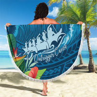 Outrigger Canoe Blue Beach Blanket On The Waves LT7 - Polynesian Pride