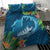 Outrigger Canoe Blue Bedding Set On The Waves