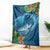 Outrigger Canoe Blue Blanket On The Waves