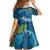 Outrigger Canoe Blue Family Matching Mermaid Dress and Hawaiian Shirt On The Waves