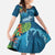 Outrigger Canoe Blue Family Matching Off Shoulder Maxi Dress and Hawaiian Shirt On The Waves