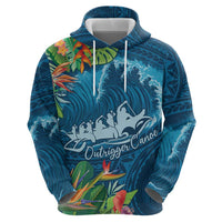Outrigger Canoe Blue Hoodie On The Waves LT7 - Polynesian Pride