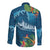 Outrigger Canoe Blue Long Sleeve Button Shirt On The Waves