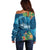 Outrigger Canoe Blue Off Shoulder Sweater On The Waves