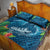 Outrigger Canoe Blue Quilt Bed Set On The Waves