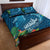 Outrigger Canoe Blue Quilt Bed Set On The Waves