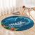 Outrigger Canoe Blue Round Carpet On The Waves