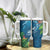 Outrigger Canoe Blue Tumbler With Handle On The Waves