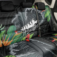 Outrigger Canoe Black Back Car Seat Cover On The Waves LT7 - Polynesian Pride