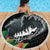 Outrigger Canoe Black Beach Blanket On The Waves