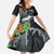 Outrigger Canoe Black Family Matching Off The Shoulder Long Sleeve Dress and Hawaiian Shirt On The Waves