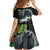 Outrigger Canoe Black Family Matching Off Shoulder Short Dress and Hawaiian Shirt On The Waves