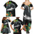 Outrigger Canoe Black Family Matching Summer Maxi Dress and Hawaiian Shirt On The Waves