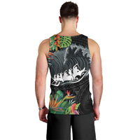 Outrigger Canoe Black Men Tank Top On The Waves LT7 - Polynesian Pride
