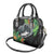 Outrigger Canoe Black Shoulder Handbag On The Waves