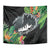 Outrigger Canoe Black Tapestry On The Waves