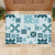 Vintage Hawaii Rubber Doormat Hawaiian Quilt Kapa Mismatch Teal LT7 - Polynesian Pride