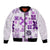 Vintage Hawaii Bomber Jacket Hawaiian Quilt Kapa Mismatch Purple LT7 Unisex Purple - Polynesian Pride