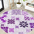 Vintage Hawaii Round Carpet Hawaiian Quilt Kapa Mismatch Purple LT7 Purple - Polynesian Pride