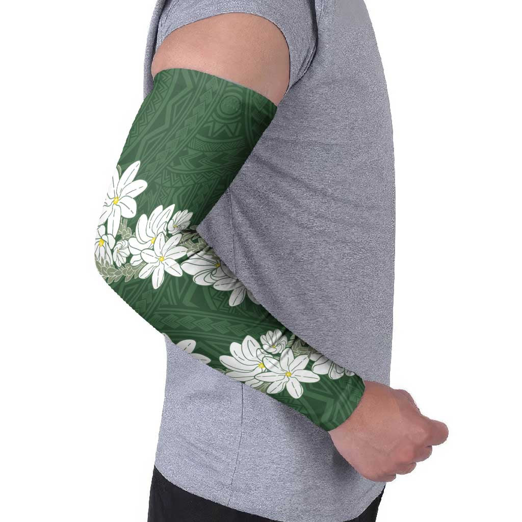 Ia Orana Tahiti Tiare Arm Sleeves Sage Green Lei LT7 - Polynesian Pride