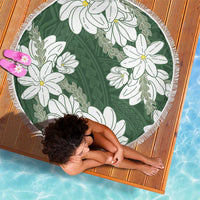 Ia Orana Tahiti Tiare Beach Blanket Sage Green Lei LT7 - Polynesian Pride